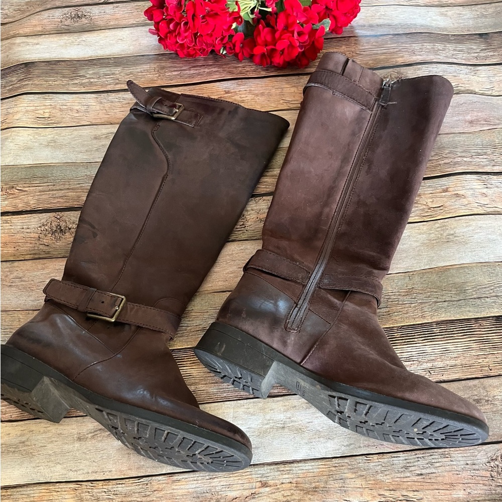 Cole Haan Grand OS Womens Brown Leather Tall Riding Boots Size 7